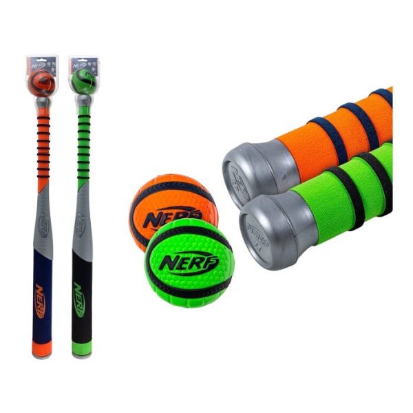 BATE C/ BOLA BEISBOL NERF 2PZAS 27"