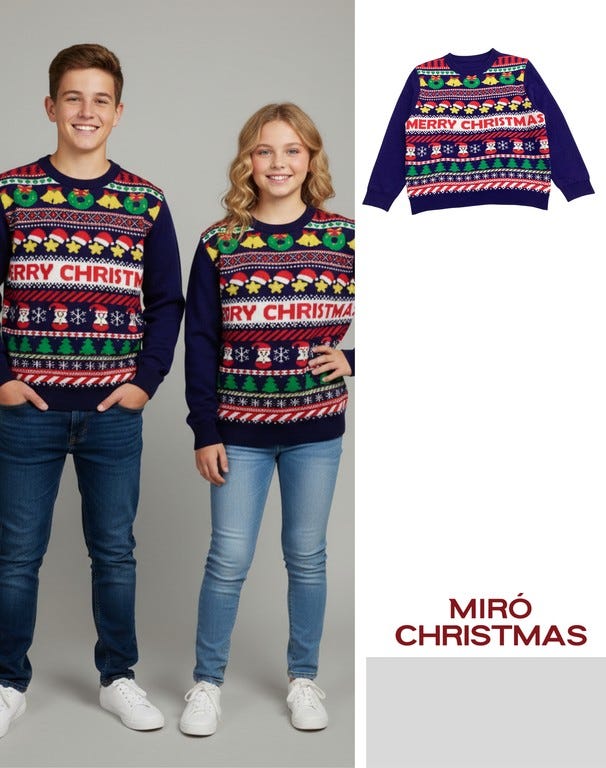 SUETER NAVIDENO (UNGLYSWEATER) P/NINOS 10-16