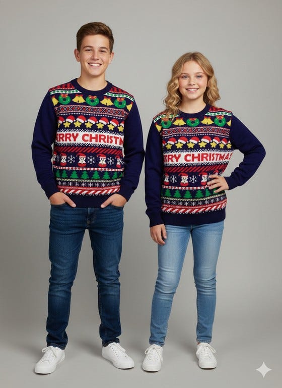 SUETER NAVIDENO (UNGLYSWEATER) P/NINOS 10-16