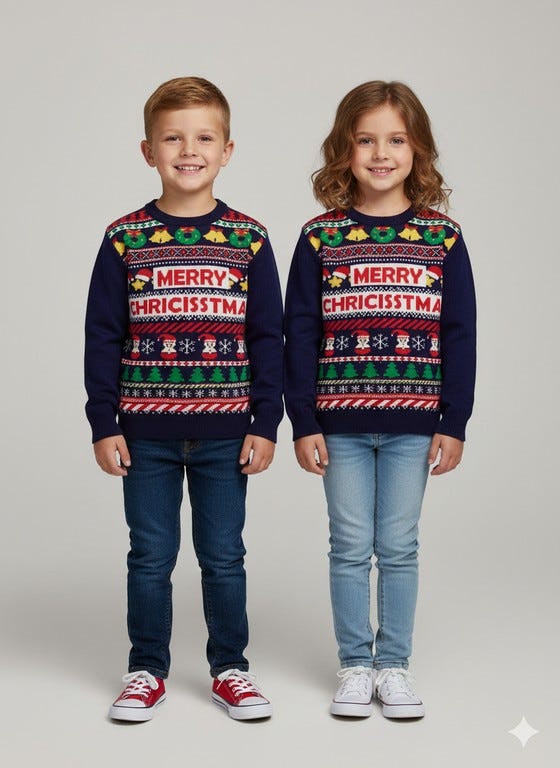SUETER NAVIDENO (UNGLYSWEATER) P/NINOS 2-8