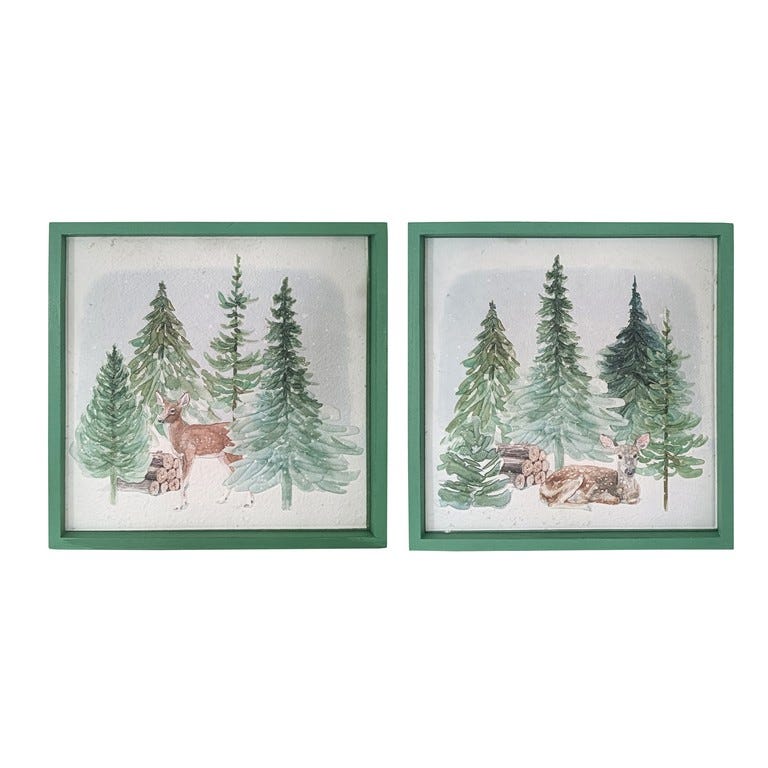 CUADRO ARBOL 42X42CM ROJOVERDE S2