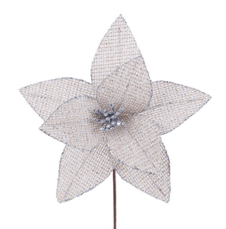 PONSETIA 28X40CM 8P PLATEADO