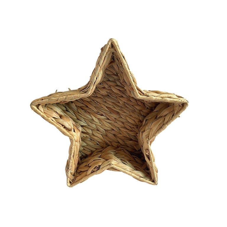 CANASTA ESTRELLA 32X32X10CM NATURAL