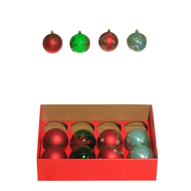 ESFERA 8CM ROJO-VERDE S4