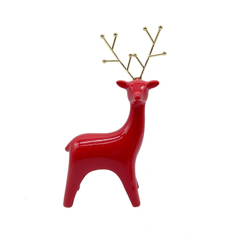 ADORNO RENO 25CM ROJO