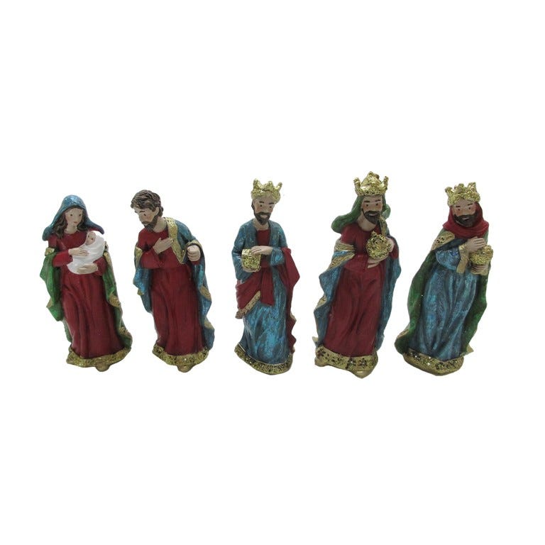 JGO 5PZAS NACIMIENTO 13CM ROJOCEL