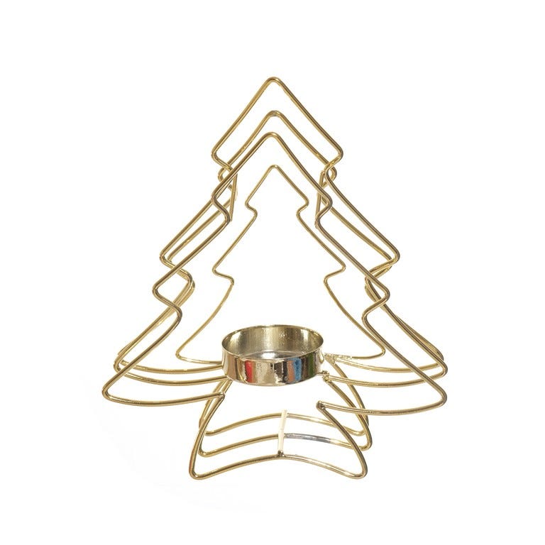 PORTA VELA ARBOL 156CM DORADO