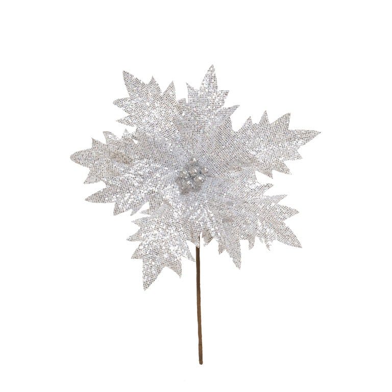 PONSETIA 45CM PLATEADO