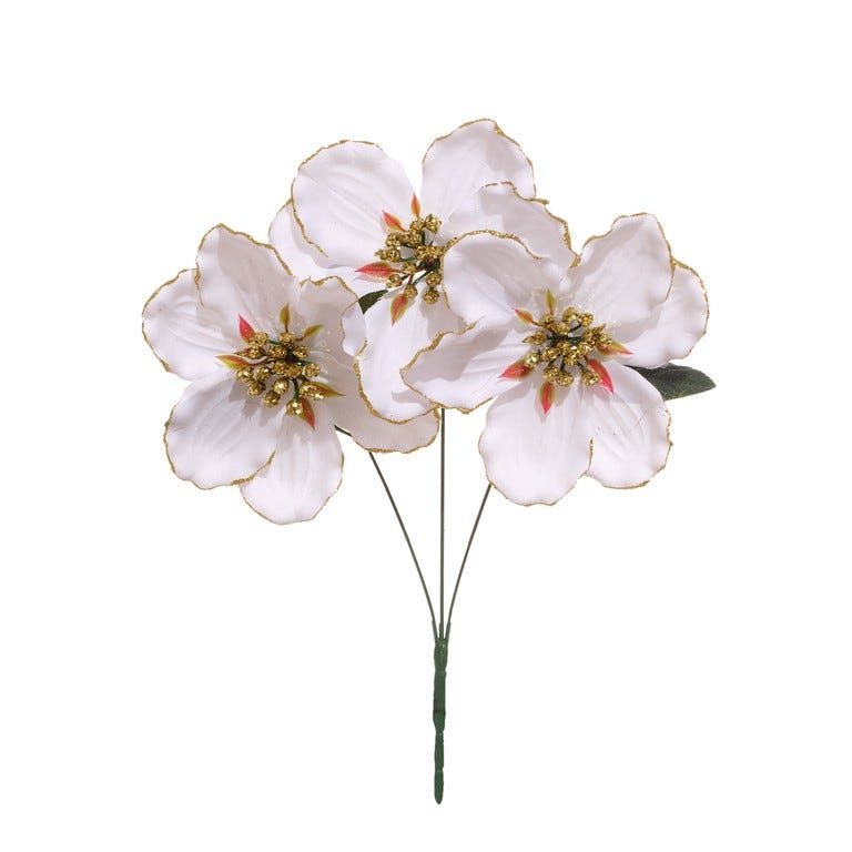 RAMO 3 MANOLIAS 35CM BLANCO