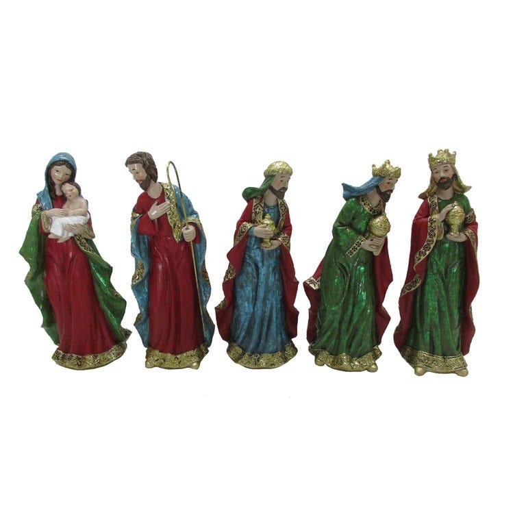 JGO 5PZAS NACIMIENTO 23CM ROJOVER