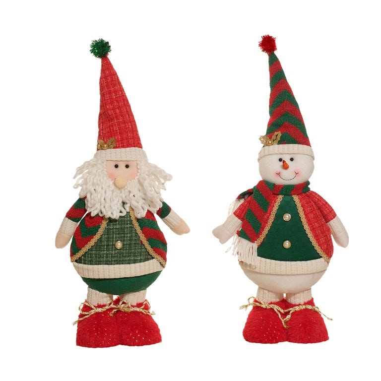 FIG. SANTA-H-NIEVE 53CM ROJO-VRD S2