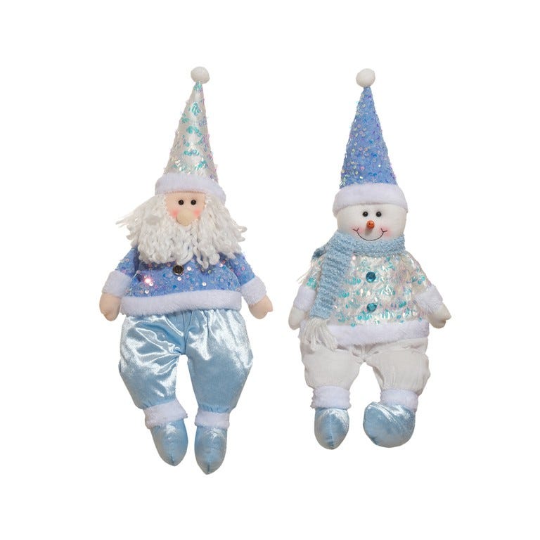 ORNAMNT SANTA-H-NIEVE 46CM AZ-BL S2