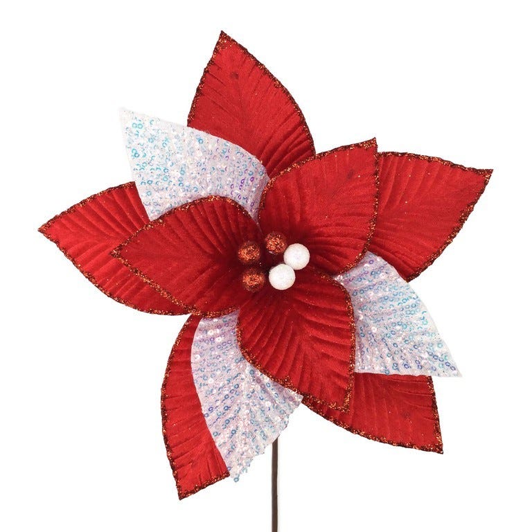 PONSETIA 30X50CM 11P ROJO-BLANCO