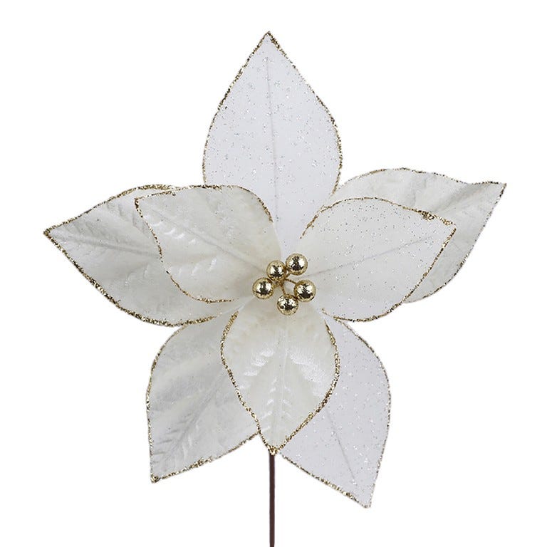 PONSETIA 30X30CM 8P CREMA-DORADO