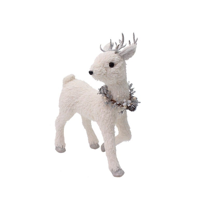 FIG RENO 13X30X42CM PLATEADO-BLANCO