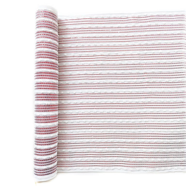 MALLA DECO 53CM X 10YDS ROJO-BLANC