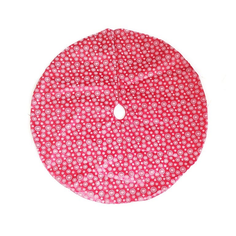 FALDA D-ARBOL 115CM ROJO-PLATEADO