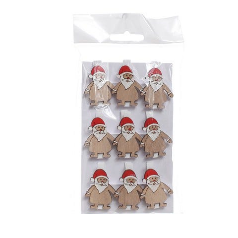 JUEGO 9 HORQUILLAS SANTA 4 5CM
