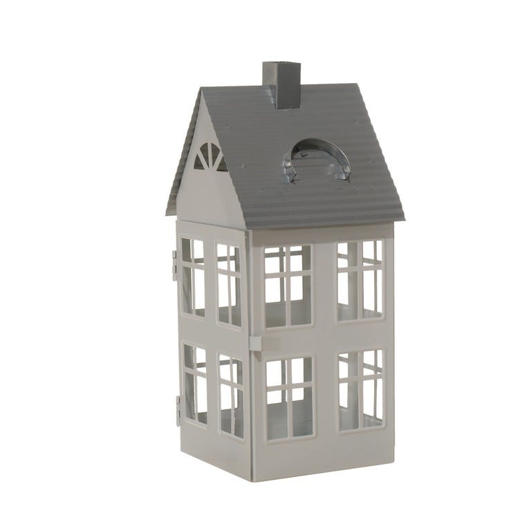 FAROL CASA 13X14X30.5CM BCO-PLA