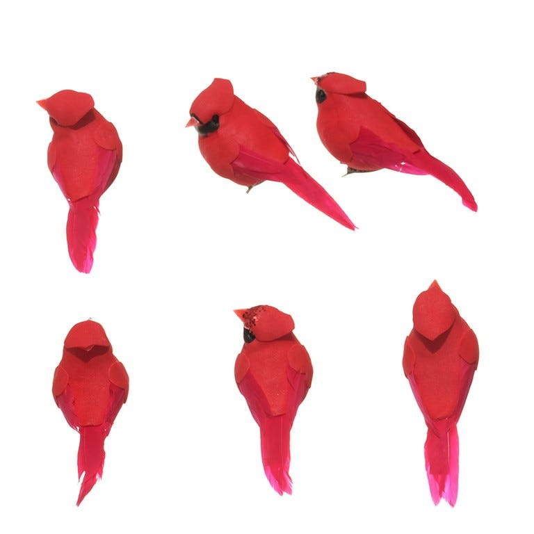 ADORNO AVE 11CM ROJO S6