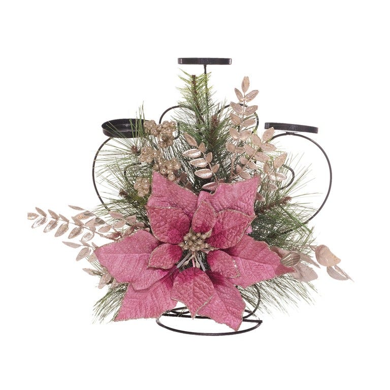 CANDELABRO 38CM ROSADO