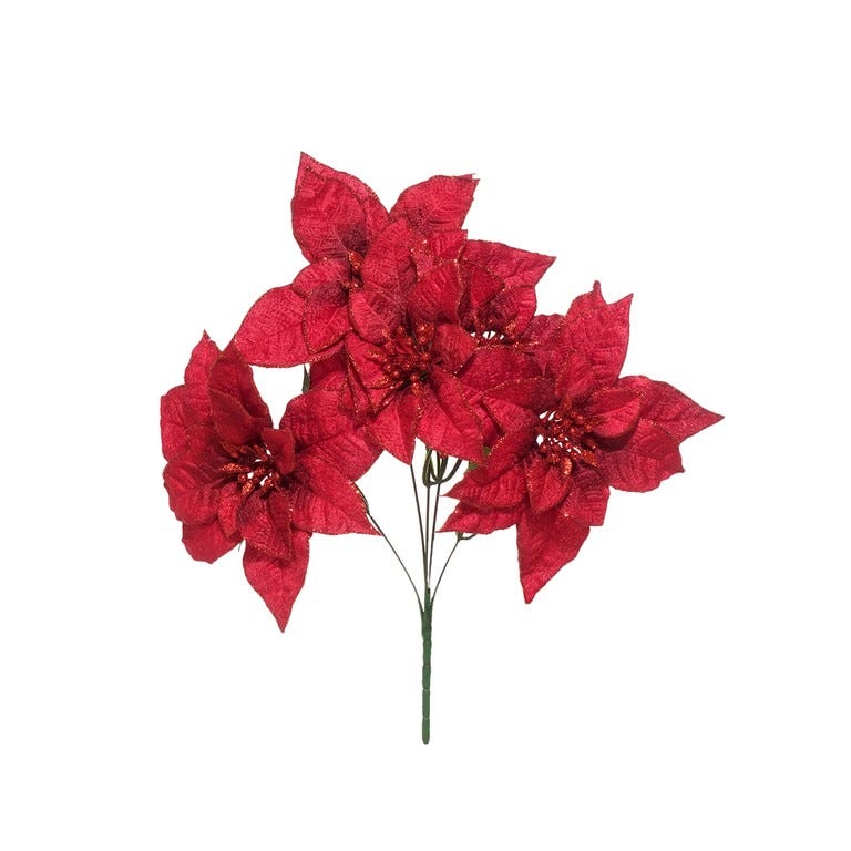 RAMO 5 PONSETIA 37CM ROJO