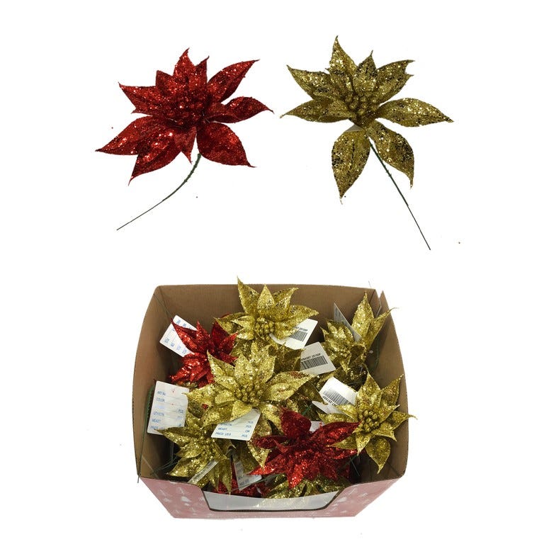 PONSETIA 20CM ROJO-DORADO