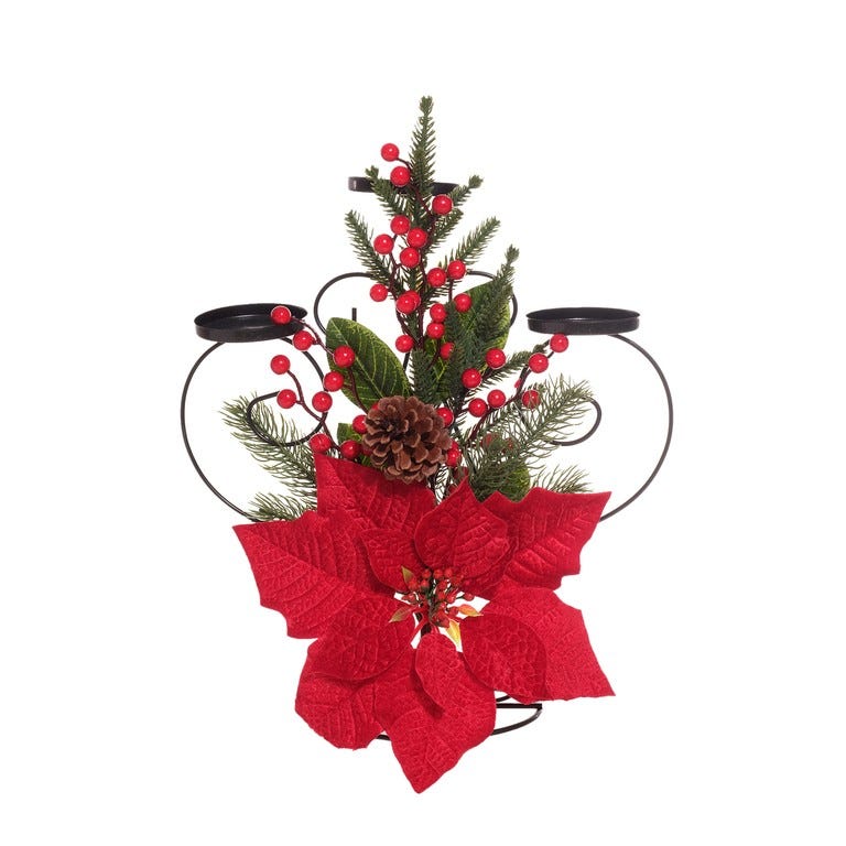 CANDELABRO 37CM ROJO