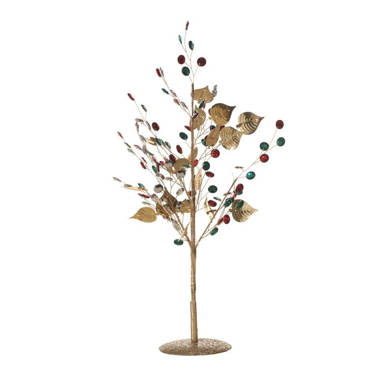 ARBOL 35CM DORADO-ROJO-VERDE