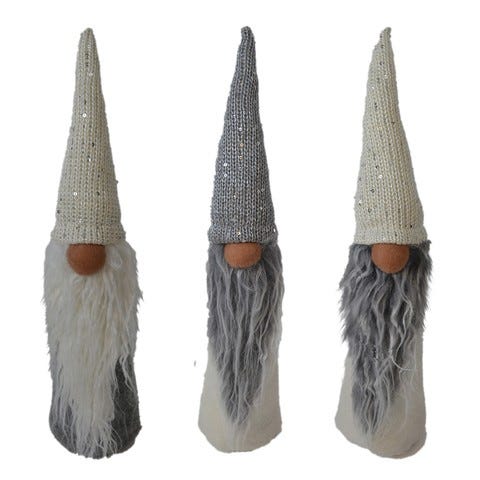 FIGURA GNOMO 8X34X9CM BLANCO-GRIS S-3