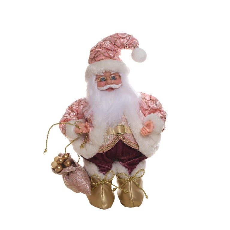 FIG SANTA C-MUSICA MOV 35CM ROSADO