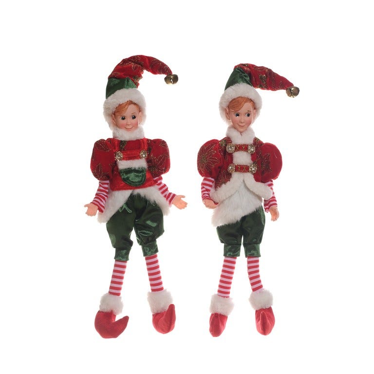 ORNAMENTO ELFO 45CM RJ-VR S2