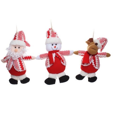 ORNAMENTO 30CM ROJO-BLANCO S-3
