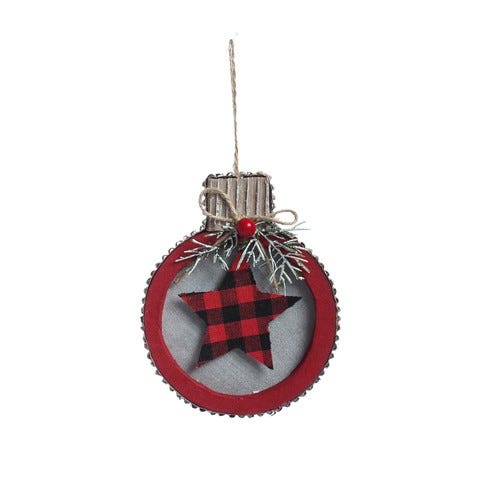 ORNAMENTO C-LUZ 13X16CM ROJO-CREMA