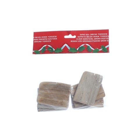 JGO 6PZAS TRONCOS MADERA 6X4CM NATURAL