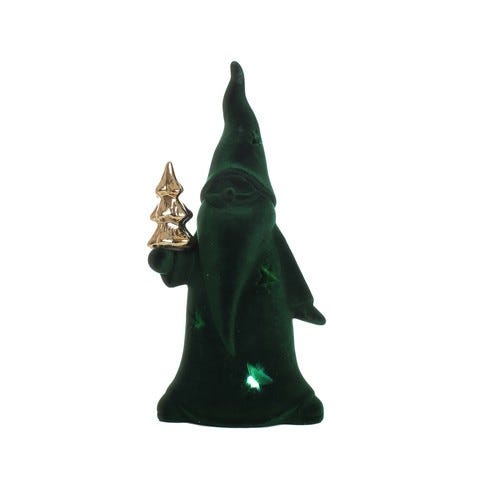 FIGURA GNOMO 25.8CM VERDE-DORADO