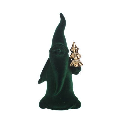 FIGURA GNOMO 21.5CM VERDE-DORADO