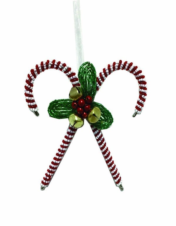 ORNAMENTO BASTONES 15CM ROJ-VER-BCO